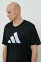 μαύρο Μπλουζάκι για τρέξιμο adidas Performance Run Icons Ανδρικά