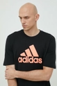 črna Bombažna kratka majica adidas Moški