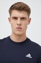 Памучна тениска adidas тъмносин HY3404