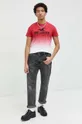 Bombažna kratka majica Hollister Co. rdeča