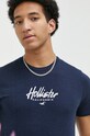 Hollister Co. t-shirt bawełniany KI323.3022.908 granatowy
