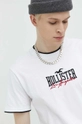 biały Hollister Co. t-shirt bawełniany