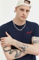 granatowy Hollister Co. t-shirt bawełniany