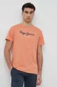 πορτοκαλί Βαμβακερό μπλουζάκι Pepe Jeans Eggo