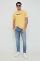 Βαμβακερό μπλουζάκι Pepe Jeans Eggo κίτρινο