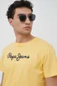 κίτρινο Βαμβακερό μπλουζάκι Pepe Jeans Eggo