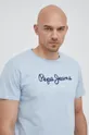 niebieski Pepe Jeans t-shirt bawełniany Eggo