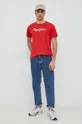 Βαμβακερό μπλουζάκι Pepe Jeans Eggo κόκκινο