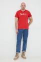 Βαμβακερό μπλουζάκι Pepe Jeans Eggo κόκκινο