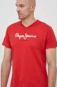 κόκκινο Βαμβακερό μπλουζάκι Pepe Jeans Eggo