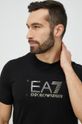 czarny EA7 Emporio Armani t-shirt bawełniany