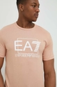 πορτοκαλί Βαμβακερό μπλουζάκι EA7 Emporio Armani