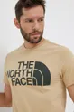 μπεζ Βαμβακερό μπλουζάκι The North Face
