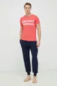 Bavlněné pyžamové tričko Emporio Armani Underwear červená