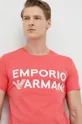 červená Bavlněné pyžamové tričko Emporio Armani Underwear