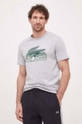 szary Lacoste t-shirt bawełniany