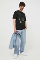 Βαμβακερό μπλουζάκι Lacoste x Netflix μαύρο