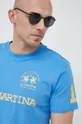 niebieski La Martina t-shirt bawełniany