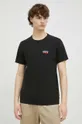 Bombažna kratka majica Levi's 2-pack črna