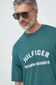 turkusowy Tommy Hilfiger t-shirt x Shawn Mendes