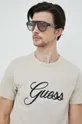 γκρί Βαμβακερό μπλουζάκι Guess