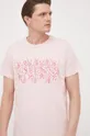 ružová Bavlnené tričko Guess