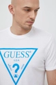 білий Бавовняна футболка Guess