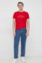 Bavlnené tričko Tommy Hilfiger červená
