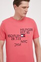Bavlnené tričko Tommy Hilfiger ružová MW0MW30037.PPYX