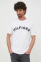 biały Tommy Hilfiger t-shirt bawełniany