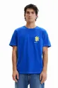 блакитний Бавовняна футболка Desigual Чоловічий