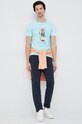 Бавовняна футболка Polo Ralph Lauren 710900826 блакитний SS23