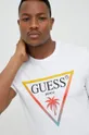 λευκό Μπλουζάκι Guess Ανδρικά