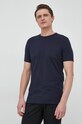 Sisley t-shirt bawełniany granatowy 3WF0S101K.06U