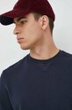 Sisley t-shirt bawełniany granatowy 34NHS1027.06U