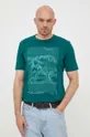 zelena Bombažna kratka majica Sisley