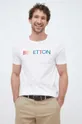 biela Bavlnené tričko United Colors of Benetton