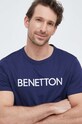 United Colors of Benetton t-shirt bawełniany granatowy 3I1XU100A.918