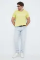 Βαμβακερό μπλουζάκι United Colors of Benetton κίτρινο