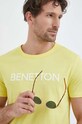 United Colors of Benetton t-shirt bawełniany żółty 3I1XU100A.00D