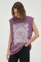 Βαμβακερό μπλουζάκι Levi's A5337.0000 μωβ SS23