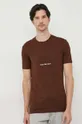 коричневый Хлопковая футболка Calvin Klein Jeans Мужской