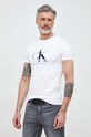 Oblečení Bavlněné tričko Calvin Klein Jeans J30J323299.PPYX bílá