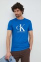 Памучна тениска Calvin Klein Jeans син J30J323299.PPYX