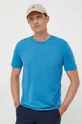 голубой Хлопковая футболка United Colors of Benetton