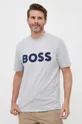 γκρί Βαμβακερό μπλουζάκι BOSS BOSS ORANGE