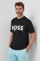 czarny BOSS t-shirt bawełniany BOSS ORANGE