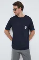 granatowy BOSS t-shirt bawełniany BOSS ORANGE