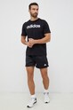 Памучна тениска adidas IC9274 черен SS23