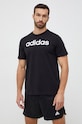 Памучна тениска adidas черен IC9274